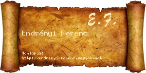 Endrényi Ferenc névjegykártya